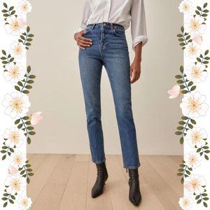 Reformation Liza Ultra High Rise Straight Jeans - Icarian - Size 26